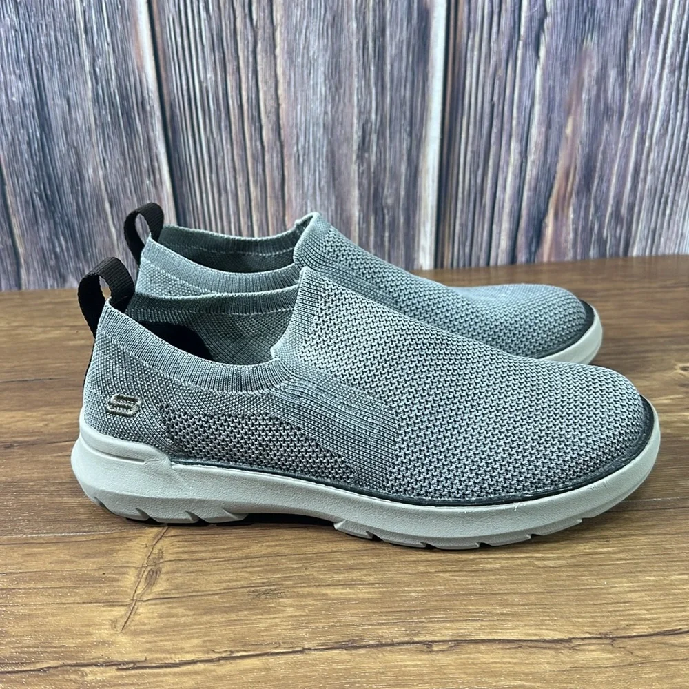 Skechers Men's Doveno Oswyn Fly Vegan Slip-Ons Charcoal Gray  Size 7
